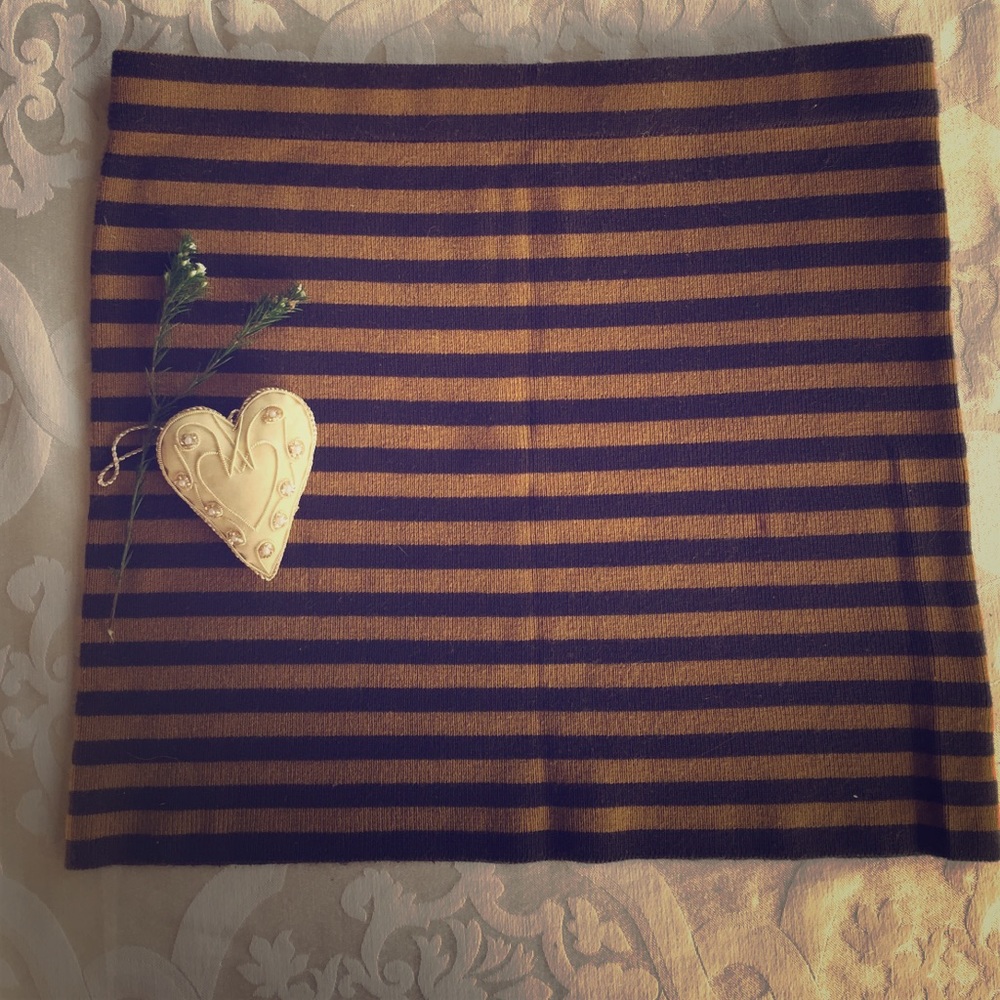 Striped brown/mustard yellow Mini-skirt