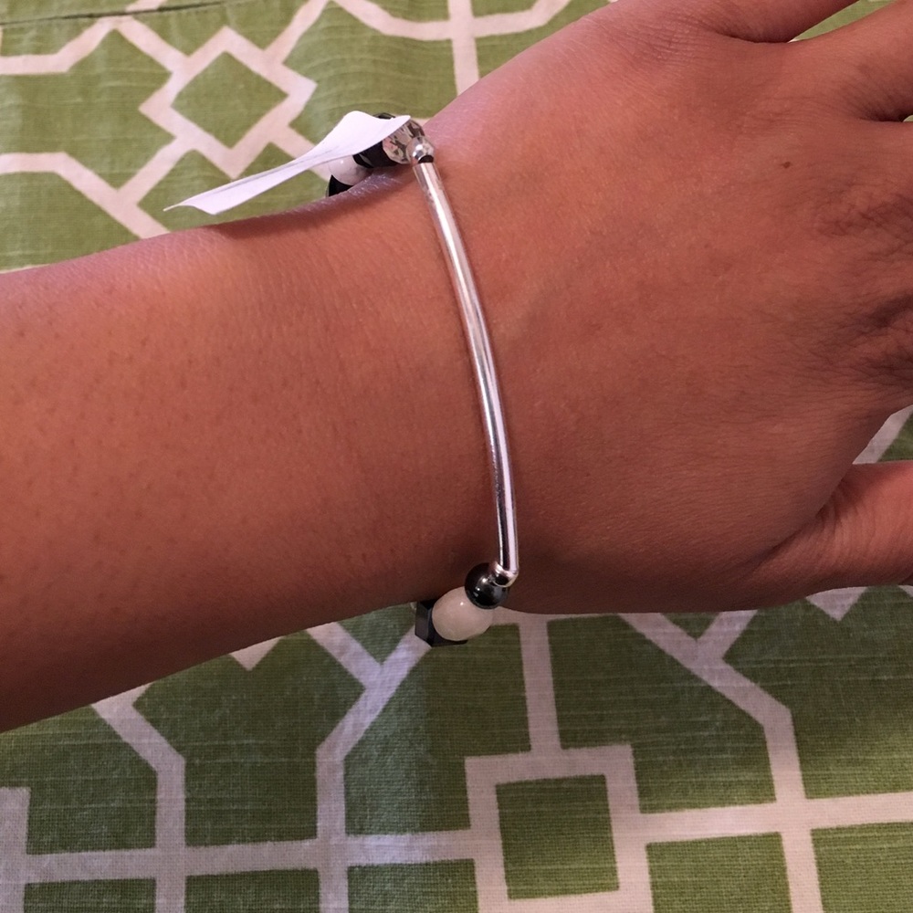 Sterling silver and genuine stone bracelet