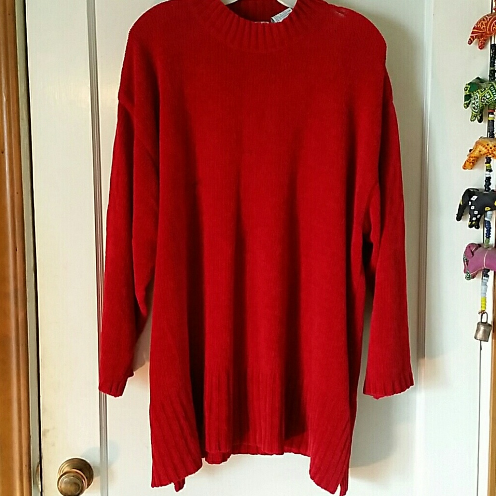 Jewel tone ruby red sweater