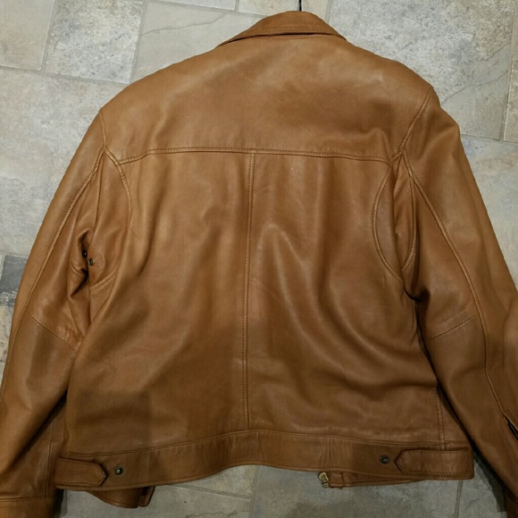 Mens Leather Jacket Sz L - Picture 2 of 3