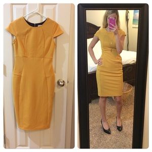 Mustard yellow sheath dress