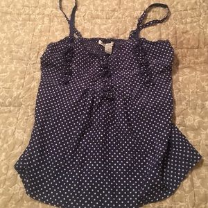 Blue and white Polk a dot tank