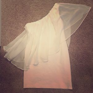 White one-shoulder mini dress