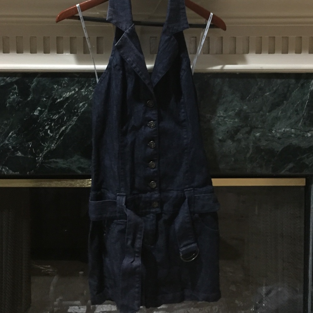 Blue jean haulter dress