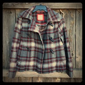 Plaid peacoat