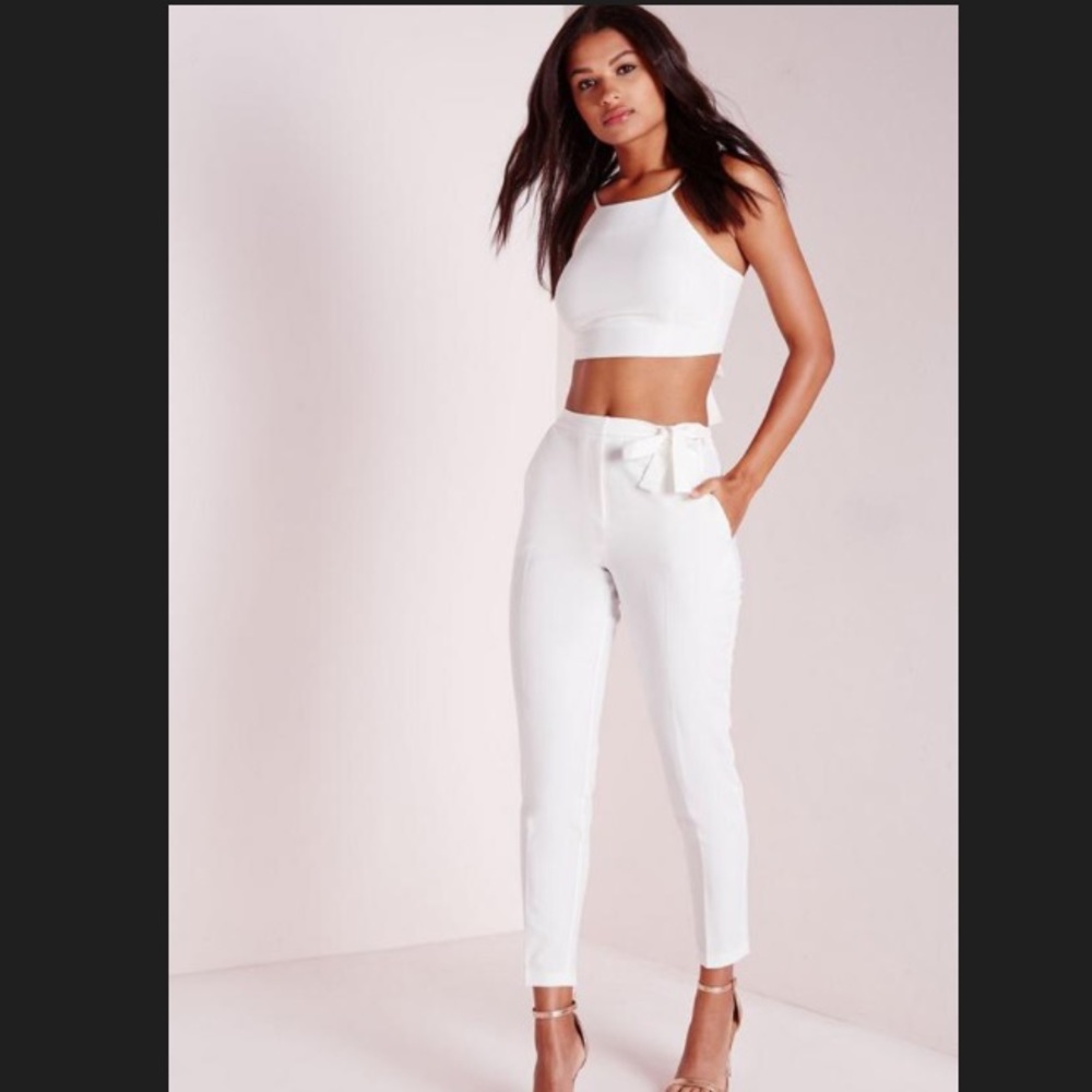 Tie Belt High Waisted Pants