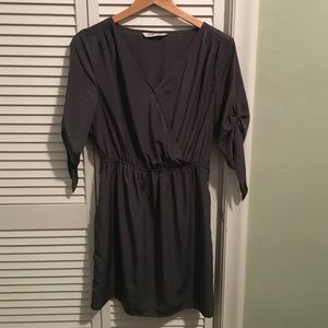 Dark olive green dress.