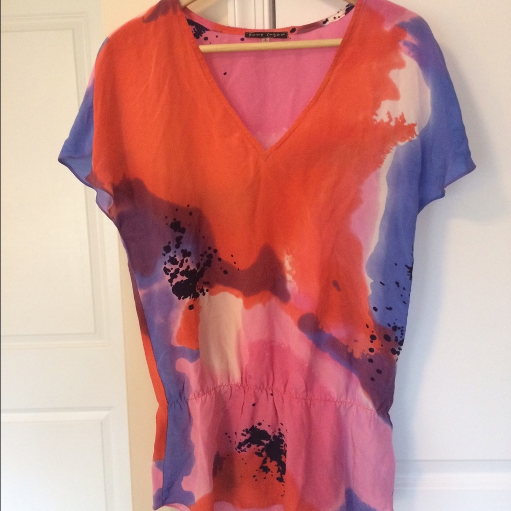 Colorful drop-waist tunic