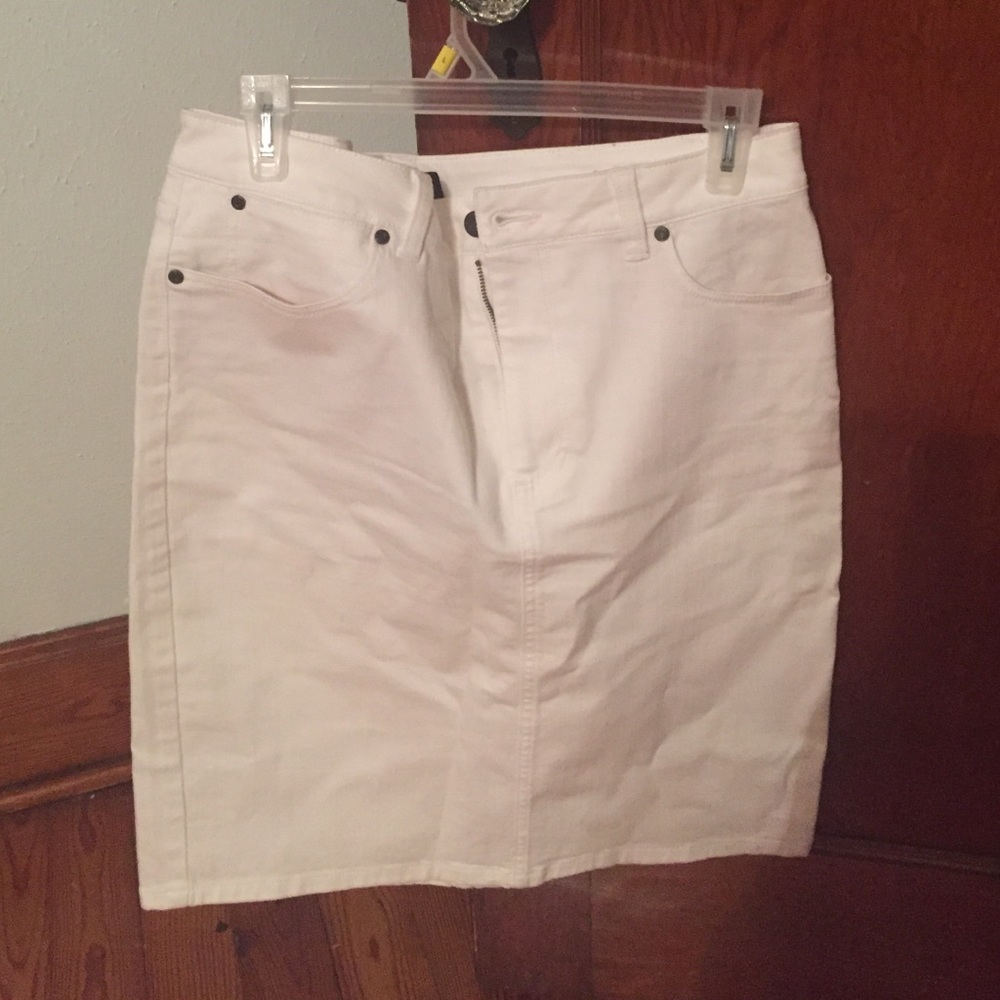 Talbots White Denim skirt
