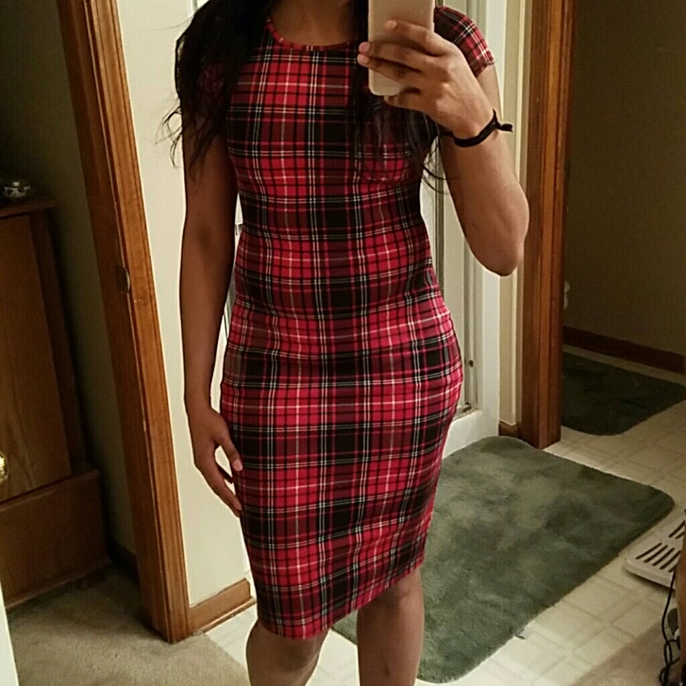Plaid Midi Dress