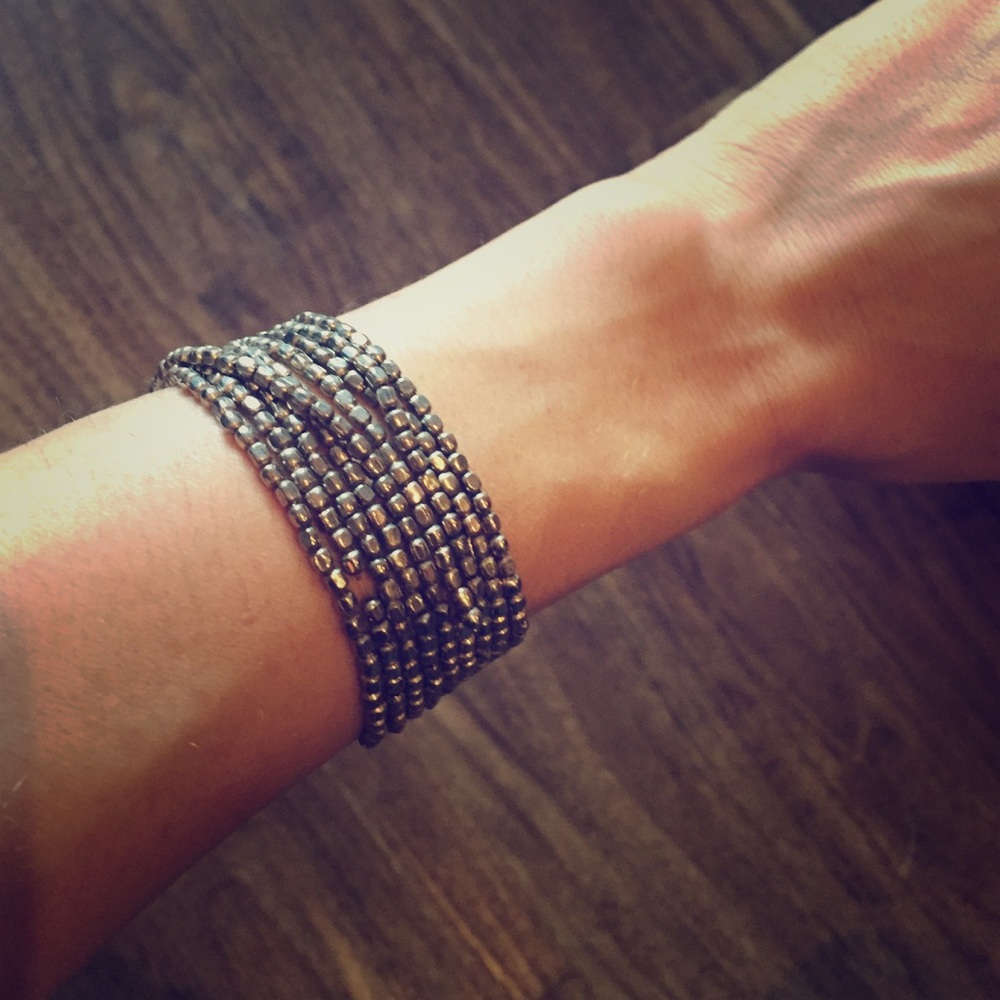 Silver beaded bracelet