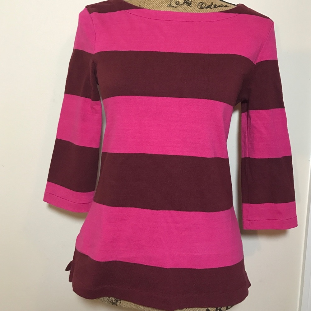 Zipper back stripe top