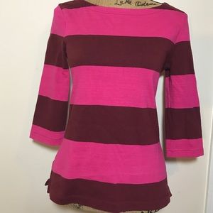 Zipper back stripe top