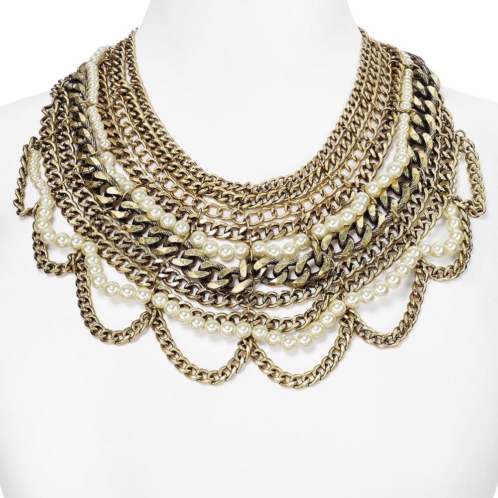 Bauble Bar Courtney Pearl Bib Necklace