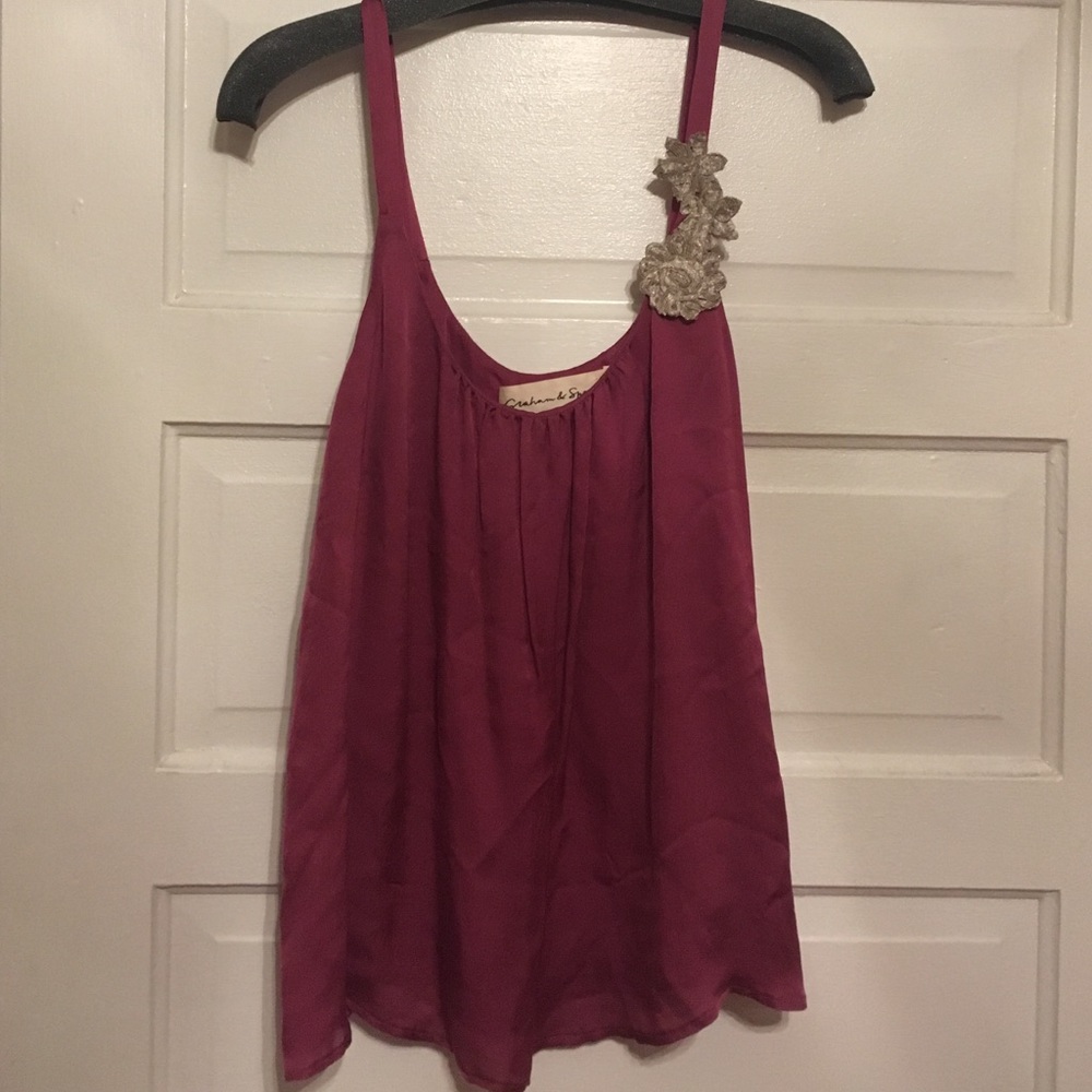 Purple silk anthro top-REDUCED!