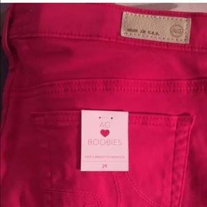 AG The Stilt Cigarette Jeans Size 29 Hot Pink NWT