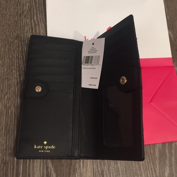 NWT Kate spade Stacy black & white striped wallet - Picture 2 of 3