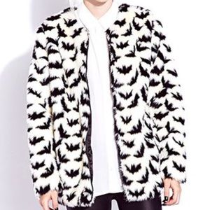 Forever 21 bats & cats limited edition fur coat