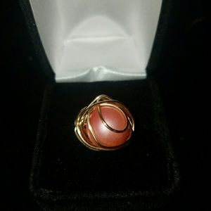 Wire wrap globe ring size 7