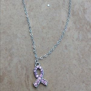 Jewelry - Silver Tone Pink Breast Cancer Ribbon Anklet Ankle Jewelry - Silver Tone Pink Breast Cancer Ribbon Anklet Ankle
