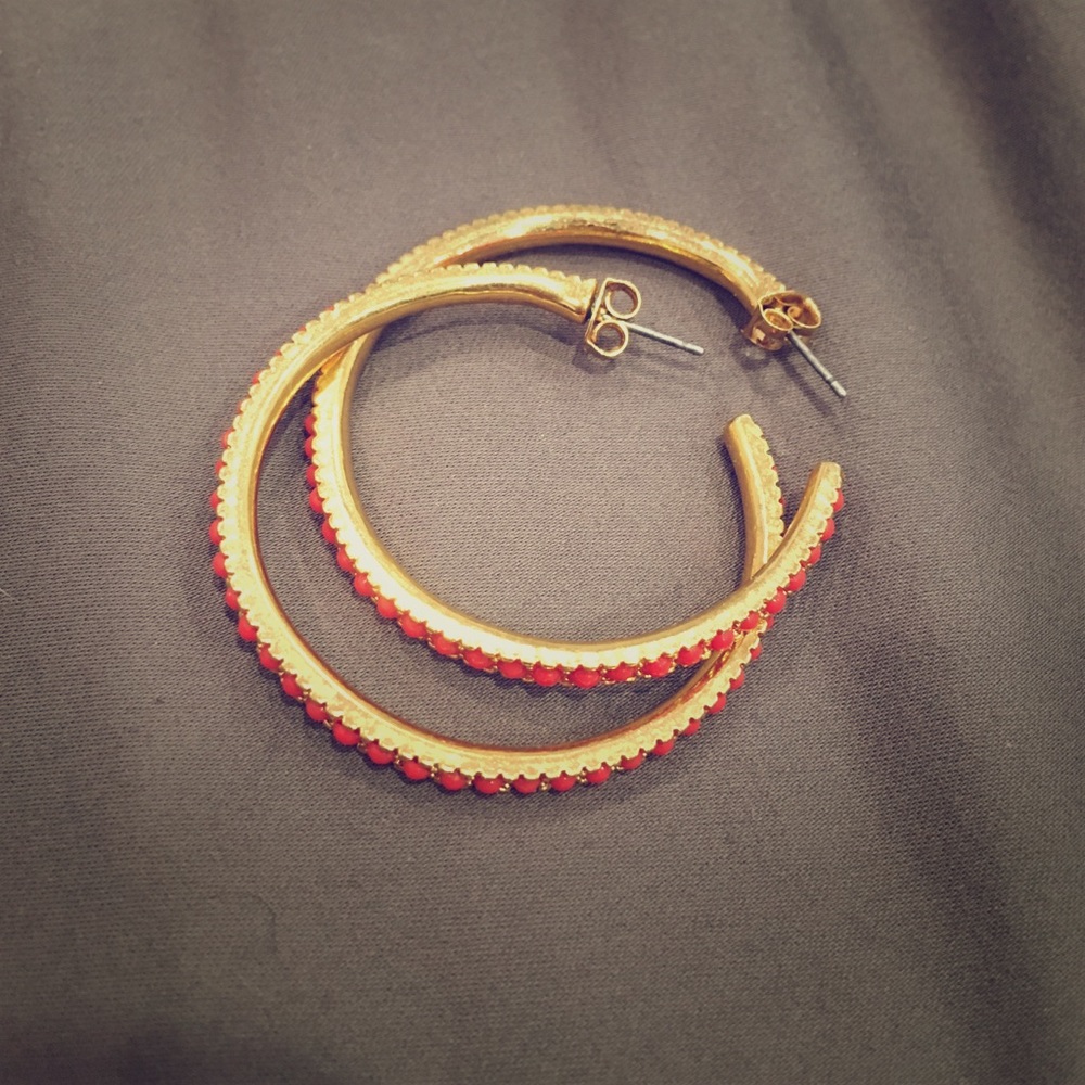 Banana Republic Orange Hoop Earrings