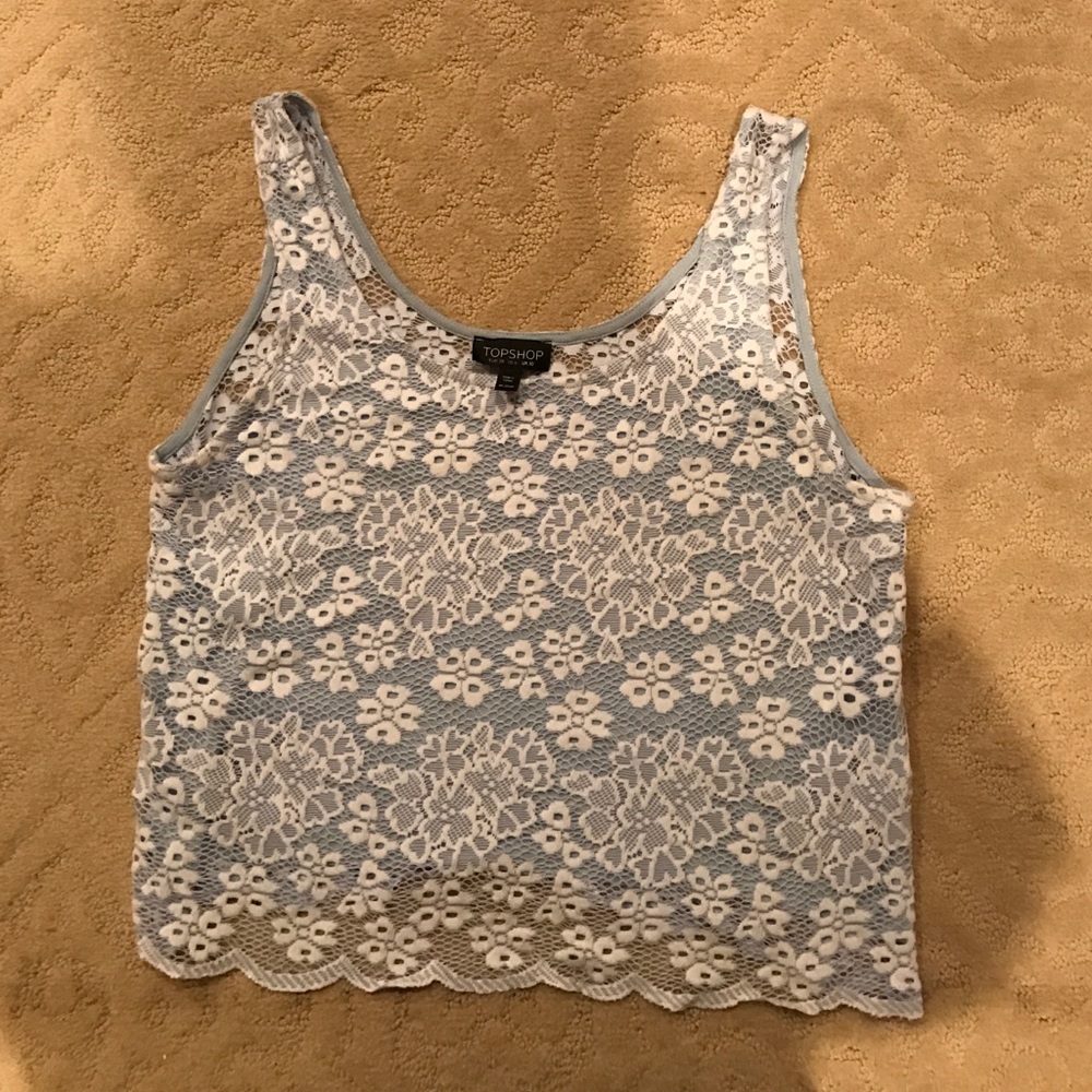 Topshop eyelet cropped top