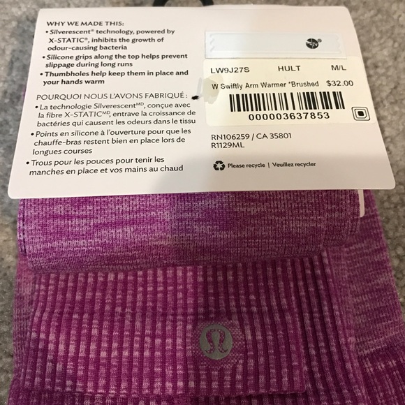 SOLD OUT Lulu Swiftly Arm Warmer Reflective M/L - Picture 4 of 4