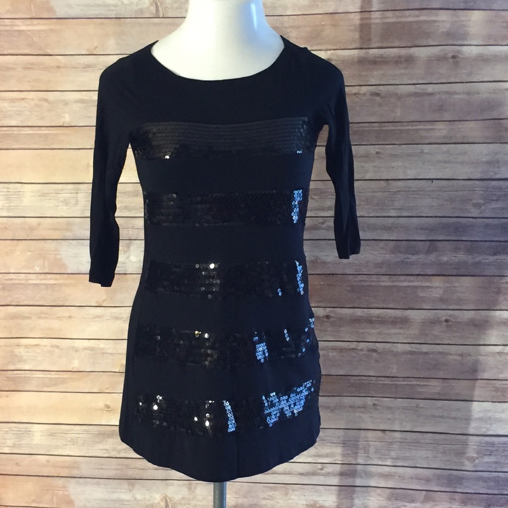 SEXY black dress & black sequins Sz M flirty XXI