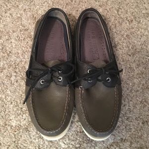 Mens Sperry Topsiders - olive and black
