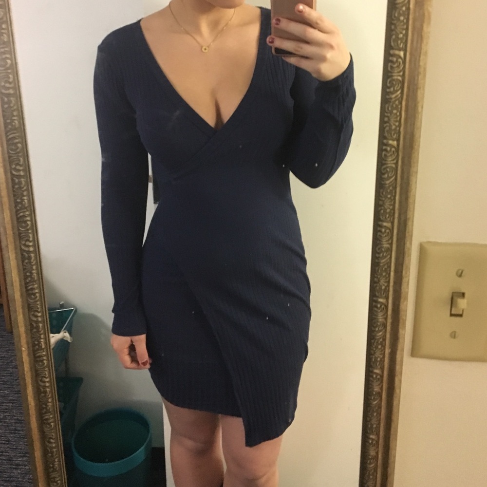 Navy Blue Sweater Dress