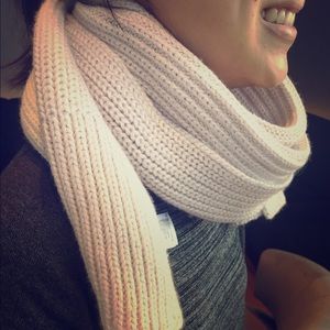 Light pink wool scarf with silver detail by REISS