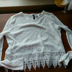 White bottom lace shirt