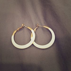 Kate Spade ivory hoop earrings
