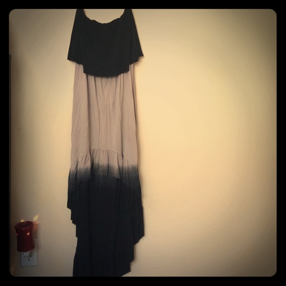 Long winter strapless dress