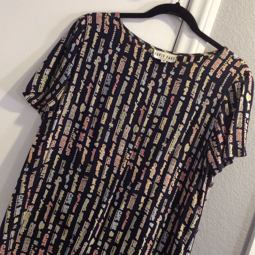 David Dart collection word print dress size small