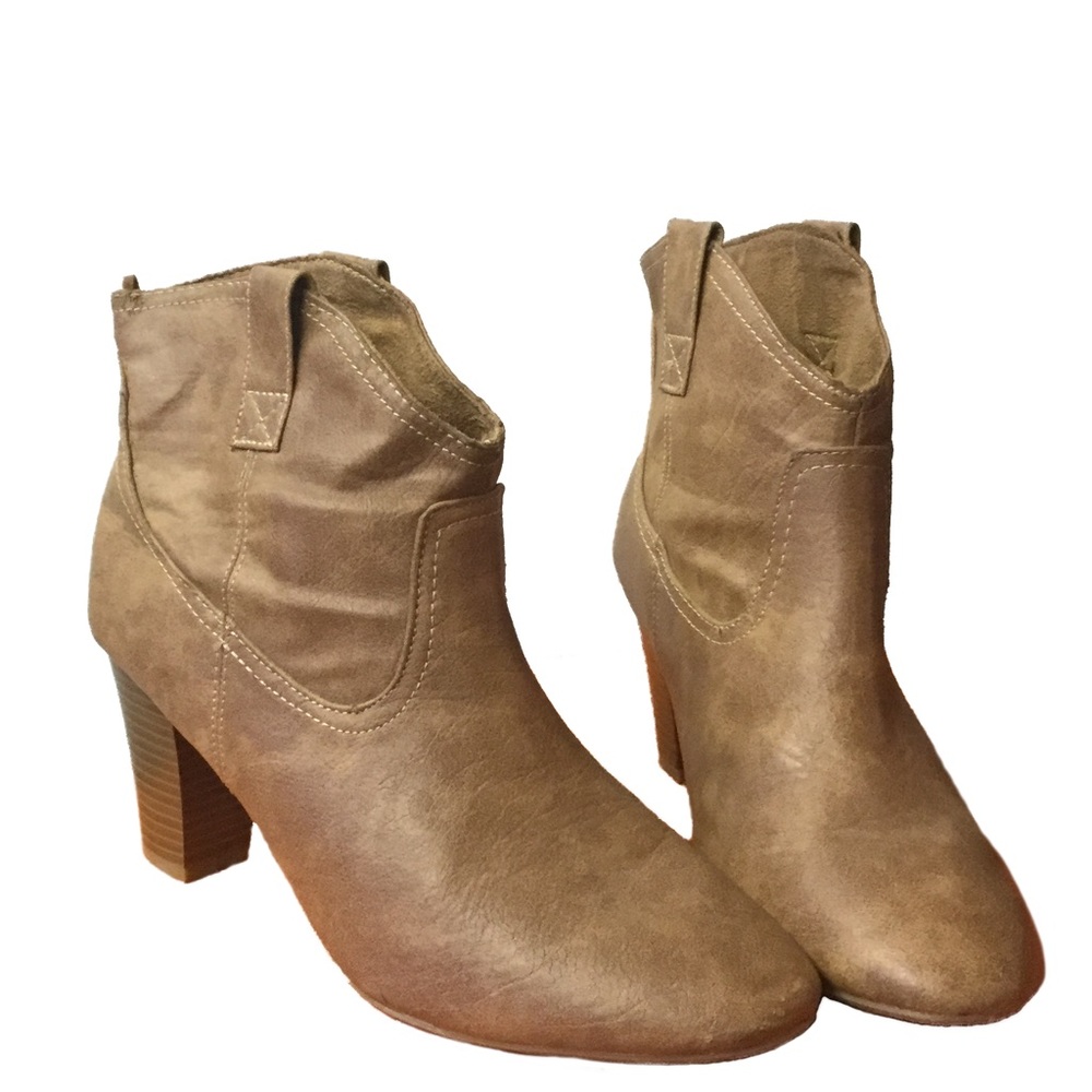 Beige ankle booties