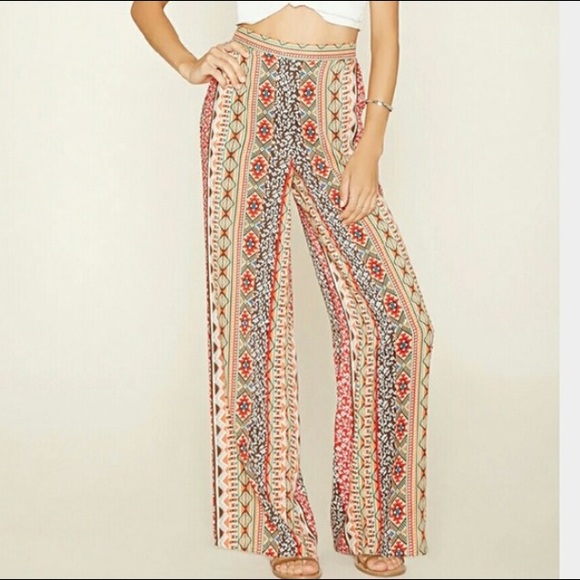 Love Tree Happens Pants - Love Tree Happens High Waist Palazzo Pants