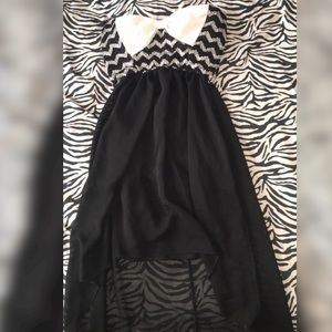 Black and white high-low dress