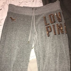Victoria secret pink velour sweat pants
