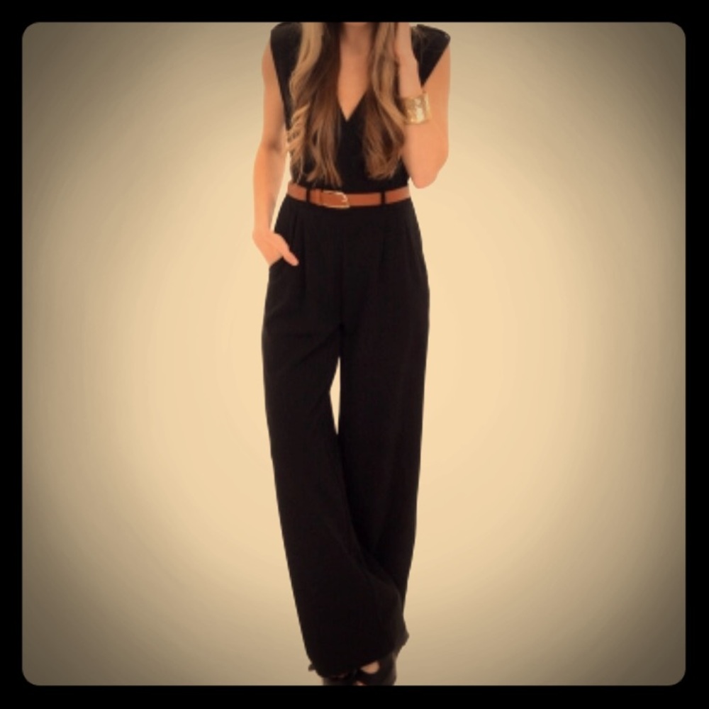 NWT Black Belted Jumpsuit