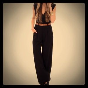NWT Black Belted Jumpsuit