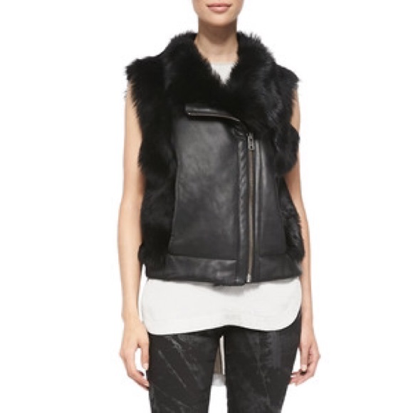 Helmut Lang Jackets & Blazers - Helmut Lang lamb fur leather vest