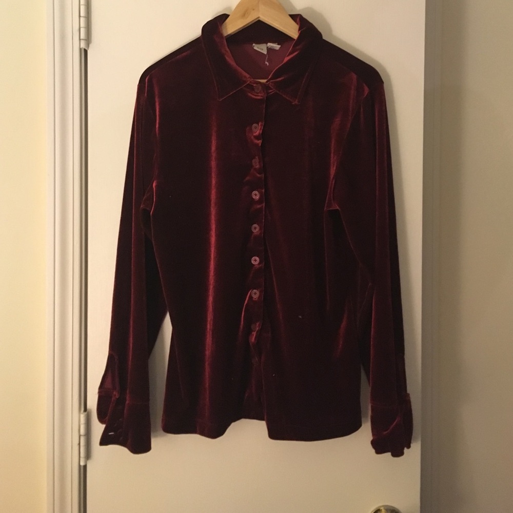 Beautiful red color velvet button down
