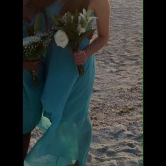 Seafoam blue Davids Bridal dress - Picture 4 of 4