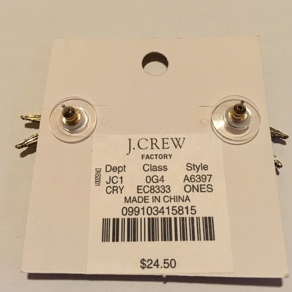 J Crew Factory Crystal Statement Stud Earrings - Picture 2 of 3