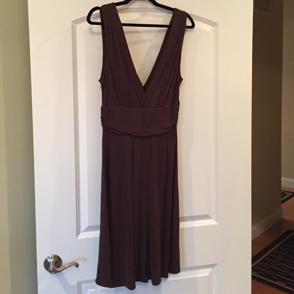 Arden B dark brown, flowy, stretchy dress
