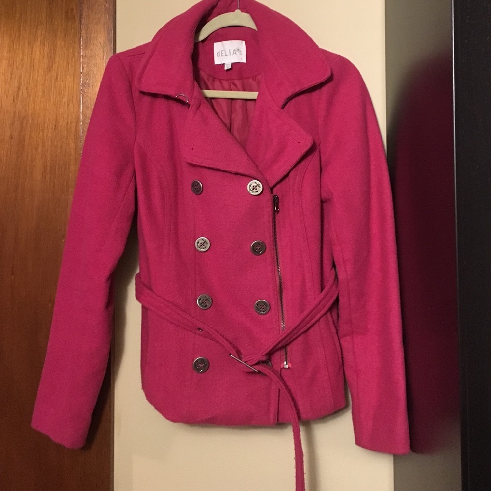 Pink pea coat