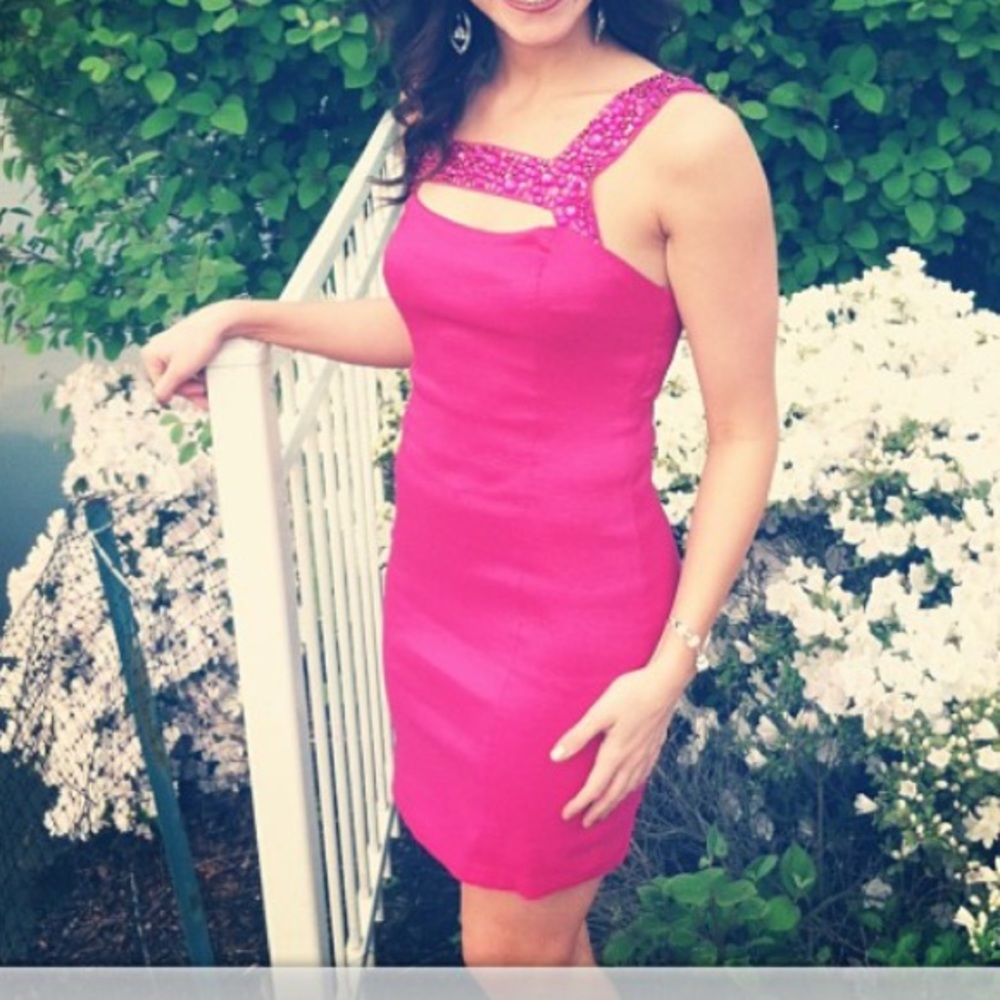 Vibrant pink cocktail dress