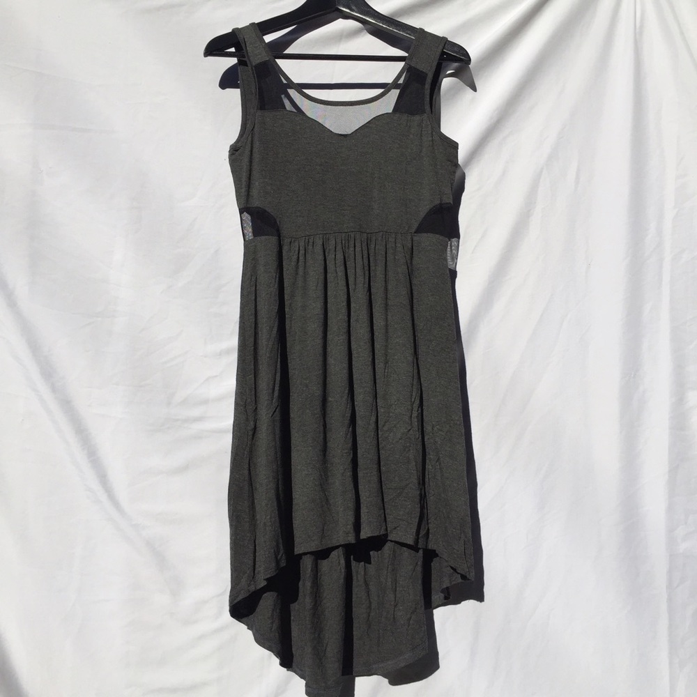 Flowy Hi-lo Dress with Mesh Cutouts