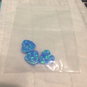 Blue Opal heart charms